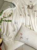 Load image into Gallery viewer, French light luxury small fresh summer Lenzing Tencel four-piece butterfly embroidered quilt cover cool silky bedding