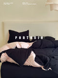 Load image into Gallery viewer, FANTASIA Collection Dream Planet [Desolate Love Poem] Pink Black Cotton Knitted Cotton Bed Four-piece Cotton Sheet