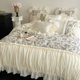 Load image into Gallery viewer, Romantic girl heart lace cotton bed four-piece French retro style quilt cover pure cotton bed sheet bed cover
