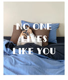 Load image into Gallery viewer, Nordic Bauhaus style blue stripes cotton washed cotton four-piece cotton sheets