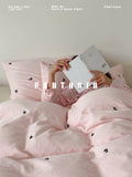Load image into Gallery viewer, FANTASIA Collection Dream Planet [Sugar Coated Panda] Pink Embroidery Double Yarn Cotton Four-piece Cotton Sheet