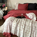 Load image into Gallery viewer, French love red wedding cotton long-staple cotton four-piece set retro wedding high-end cotton quilt cover bed sheet