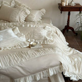 Load image into Gallery viewer, Late moonlight  French romantic cotton long-staple cotton four-piece set pure cotton glazed yarn lace girl quilt cover bedding