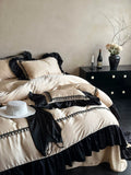 Load image into Gallery viewer, French retro lace 100 long-staple cotton four-piece set summer pure cotton ruffle edge quilt cover bed sheet bedding 4