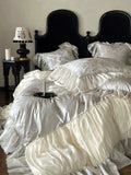 Load image into Gallery viewer, Light luxury high-precision jacquard cotton long-staple cotton four-piece set French chiffon lace pure cotton quilt cover Bedding