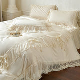 Load image into Gallery viewer, Lanxu Home Textiles French Girl Heart Bed Skirt Four-piece Set Lace Lace Bow Quilt Cover Cotton Sheet Bedding