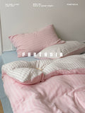 Load image into Gallery viewer, FANTASIA Dream Planet [Childish Peach Sweet Tea Color] Yarn-dyed striped double-layer yarn cotton four-piece set of pure cotton sheets