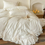 Load image into Gallery viewer, Lanxu Home Textiles French Romantic Satin Jacquard Long Staple Cotton Four-piece Set Lace Lace Quilt Cover Pure Cotton Bed Cover Bedding