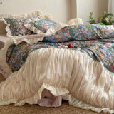 Load image into Gallery viewer, Fanmeng Huaqi French retro oil painting feeling cotton long-staple cotton four-piece set pure cotton glazed yarn edge quilt cover bedding