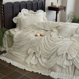 Load image into Gallery viewer, Edinburgh Dream — French Vintage Princess Bedding Set | 100% Cotton Ruffle Bed Skirt 4-Piece Set
