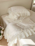 Load image into Gallery viewer, French princess style solid color lace thin quilt Tencel summer cool quilt four-piece summer air conditioner quilt machine washable
