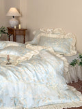Load image into Gallery viewer, French Romantic Girl Jacquard Summer Tencel Four-piece Lace Lace Quilt Cover Princess Wind Cool Silky Slippery Bedding