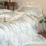 Load image into Gallery viewer, French Romantic Girl Jacquard Summer Tencel Four-piece Lace Lace Quilt Cover Princess Wind Cool Silky Slippery Bedding
