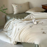 Load image into Gallery viewer, French light luxury small fresh summer Lenzing Tencel four-piece butterfly embroidered quilt cover cool silky bedding