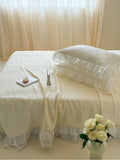 Load image into Gallery viewer, Summer Cool Silky Mat Xia Liang Quilt Four-piece Set Lace Bed Skirt Washable Naked Sleeping Air Conditioning Mat Three-piece Set