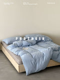 Load image into Gallery viewer, FANTASIA Collection Dream Planet [Clear Sky Fat Bear] Striped Embroidery Double Layer Yarn Cotton Four-piece Cotton Sheet