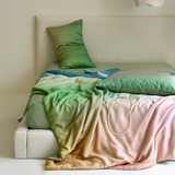 Load image into Gallery viewer, Light luxury advanced gradual change summer naked sleeping Lenzing Tencel summer cool quilt four-piece cool silky smooth air conditioner quilt bedding
