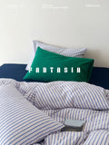 Load image into Gallery viewer, FANTASIA Collection Dream Planet [Pine Forest Windmill] Original Blue Stripe Cotton Bed Four-piece Cotton Sheet