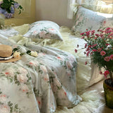 Load image into Gallery viewer, French chiffon lace tencel cotton summer cool quilt four-piece machine washable double summer cool silky smooth air conditioner quilt core