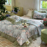Load image into Gallery viewer, French chiffon lace tencel cotton summer cool quilt four-piece machine washable double summer cool silky smooth air conditioner quilt core