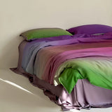 Load image into Gallery viewer, Advanced texture gradual change Lenzing Tencel four-piece set summer cool sleeping naked ice silk double-sided silky quilt cover bedding 4