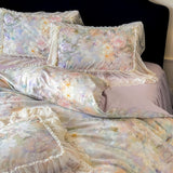 Load image into Gallery viewer, Romantic French princess wind long-staple cotton four-piece set lace lace quilt cover girl heart bed skirt bedding