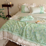Load image into Gallery viewer, Mint light summer < unk > French 60 Lenzing Tencel summer cool quilt four-piece summer fresh green air conditioner thin quilt