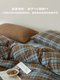 Load image into Gallery viewer, FANTASIA Dream Planet [Salt Glaze Muyuan] Retro Plaid Cotton Double Yarn Four-piece Cotton Sheet