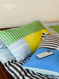 Load image into Gallery viewer, FANTASIA Collection Dream Planet [Blue Island Weekly] Retro Striped Cotton Bed Four-piece Cotton Quilt Cover