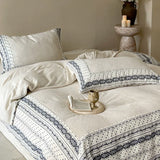 Load image into Gallery viewer, French retro cotton and linen bed four-piece high-end jacquard corner quilt cover skin-friendly light luxury pure cotton bed sheet mattress