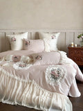 Load image into Gallery viewer, Princess style new 100S long-staple cotton sheets four-piece cotton pure cotton quilt cover premium French bedding