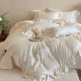 Load image into Gallery viewer, Lan Xu Home Textiles French Princess Style 100S Tencel Cotton Four-piece Flower Embroidery Quilt Cover Girl's Heart Sheet Bedding