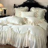 Load image into Gallery viewer, French premium cotton long-staple cotton bed cover four-piece princess style lace quilt cover pure cotton bedding