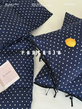 Load image into Gallery viewer, FANTASIA Collection Dream Planet [Endless Play] Retro Polka Dots Dark Blue Cotton Four-piece Cotton Sheet