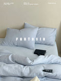 Load image into Gallery viewer, FANTASIA Collection Dream Planet [Kirishima Ji Color] Blue Cotton Waffle Bed Four-piece Cotton Sheet