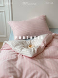 Load image into Gallery viewer, FANTASIA Dream Planet [Childish Peach Sweet Tea Color] Yarn-dyed striped double-layer yarn cotton four-piece set of pure cotton sheets