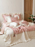 Load image into Gallery viewer, French girl heart cool feeling Tencel Xia Liang quilt four-piece princess style air conditioner quilt summer thin quilt fairy bed cover