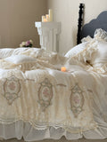 Load image into Gallery viewer, French heavy industry court cotton long-staple cotton four-piece set pure cotton romantic lace quilt cover girl high-end bedding
