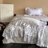 Load image into Gallery viewer, Romantic retro flower summer cool Lenzing Tencel summer cool quilt four-piece set washable silky smooth air conditioner thin quilt