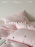 Load image into Gallery viewer, FANTASIA Collection Dream Planet [Sugar Coated Panda] Pink Embroidery Double Yarn Cotton Four-piece Cotton Sheet