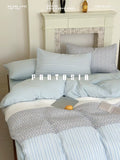 Load image into Gallery viewer, FANTASIA Collection Dream Planet [Berlin Blue Poetry] Blue Splicing Cotton Double Yarn Four-piece Cotton Sheet