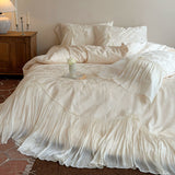 Load image into Gallery viewer, Lanxu Home Textiles French Princess Wind Tencel Cotton Four-piece Glass Yarn Lace Jacquard Quilt Cover Pure Cotton Sheet Bedding