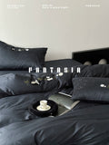 Load image into Gallery viewer, FANTASIA Collection Dream Planet [Hidden Bamboo Pendant Ink] Fat Panda Embroidered Cotton Bed Four-piece set of pure cotton sheets