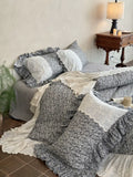 Load image into Gallery viewer, French retro cotton double yarn four-piece set heavy industry embroidery lotus leaf lace soft cotton quilt cover bed sheet bedding