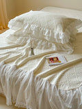 Load image into Gallery viewer, Summer Cool Silky Mat Xia Liang Quilt Four-piece Set Lace Bed Skirt Washable Naked Sleeping Air Conditioning Mat Three-piece Set
