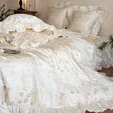 Load image into Gallery viewer, French Romantic Girl Jacquard Summer Tencel Four-piece Lace Lace Quilt Cover Princess Wind Cool Silky Slippery Bedding