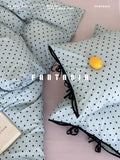 Load image into Gallery viewer, FANTASIA collection dream planet [sequence sea hourglass] retro polka dot blue cotton four-piece set of pure cotton sheets