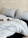 Load image into Gallery viewer, FANTASIA Collection Dream Planet [Sea Street Night Train] Winter Premium Sense Blue Wave Dot Milk Fleece Four-piece Sheet