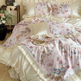 Load image into Gallery viewer, French Sweet Wind Pegasus Flower Four-piece Set Tencel Cotton Lace Quilt Cover Princess Wind Summer Sheet Bedding