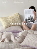Load image into Gallery viewer, FANTASIA Collection Dream Planet [Washing Sun Like Pansy] Three-dimensional Jacquard Striped Cotton Four-piece Cotton Sheet